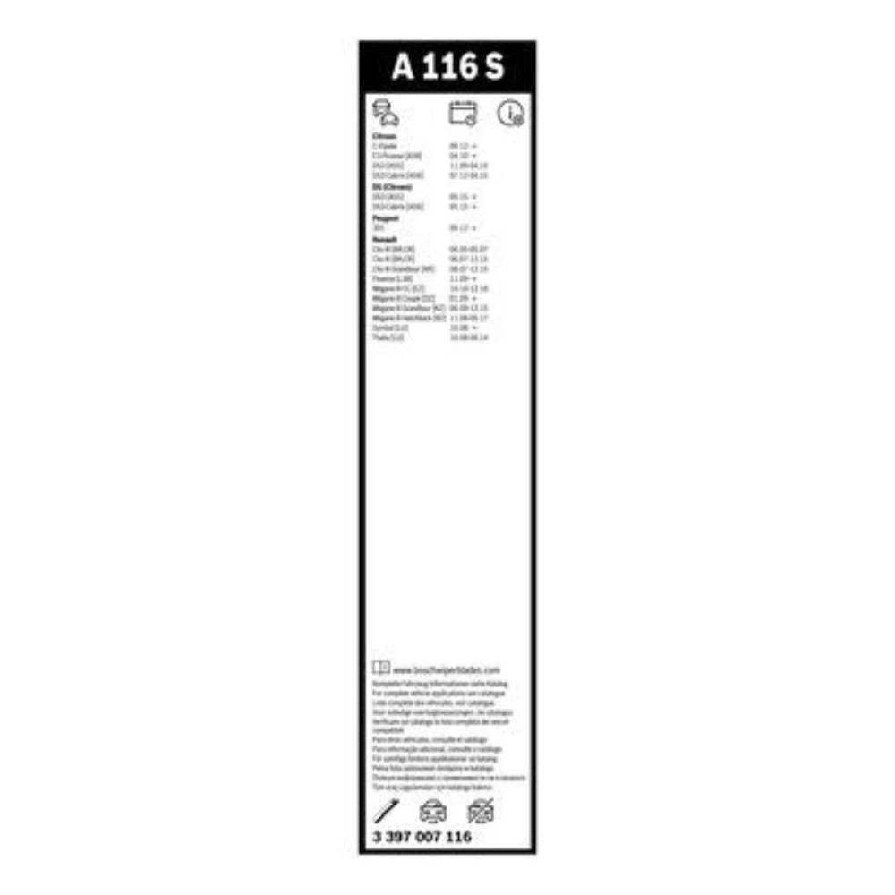 Vorne Scheibenwischer BOSCH AeroTwin für Citroen C3 Picasso A58 Minivan 05.2010-10.2017 Bajonettadapter