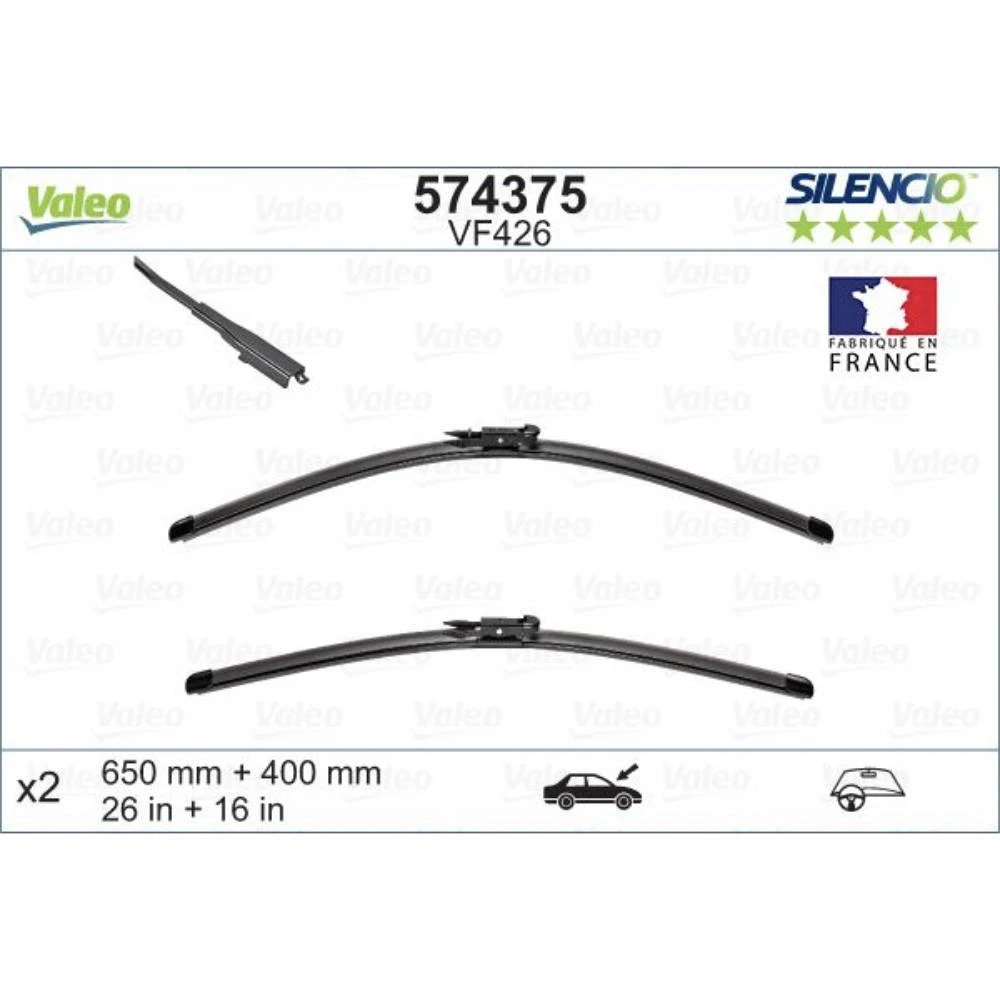 Vorne Scheibenwischer Valeo Silencio Flat für Opel Corsa D 4 Schrägheck