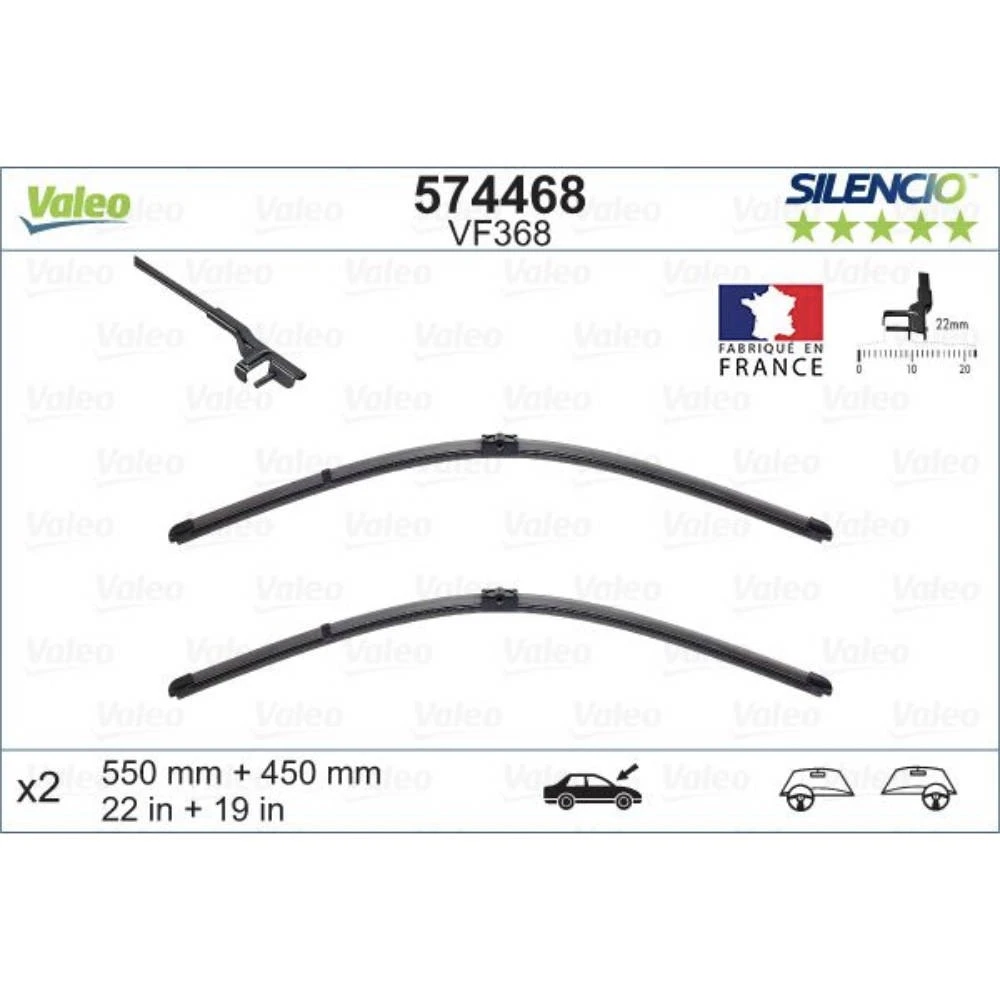 Vorne Scheibenwischer Valeo Silencio Flat für Opel Astra H 3 TwinTop Cabrio