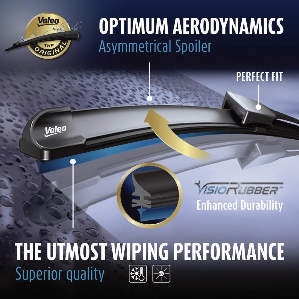 Vorne Scheibenwischer Valeo Silencio Flat für Mercedes C-Klasse W204 Limousine 12.2008-12.2012 mit Seitenadapter