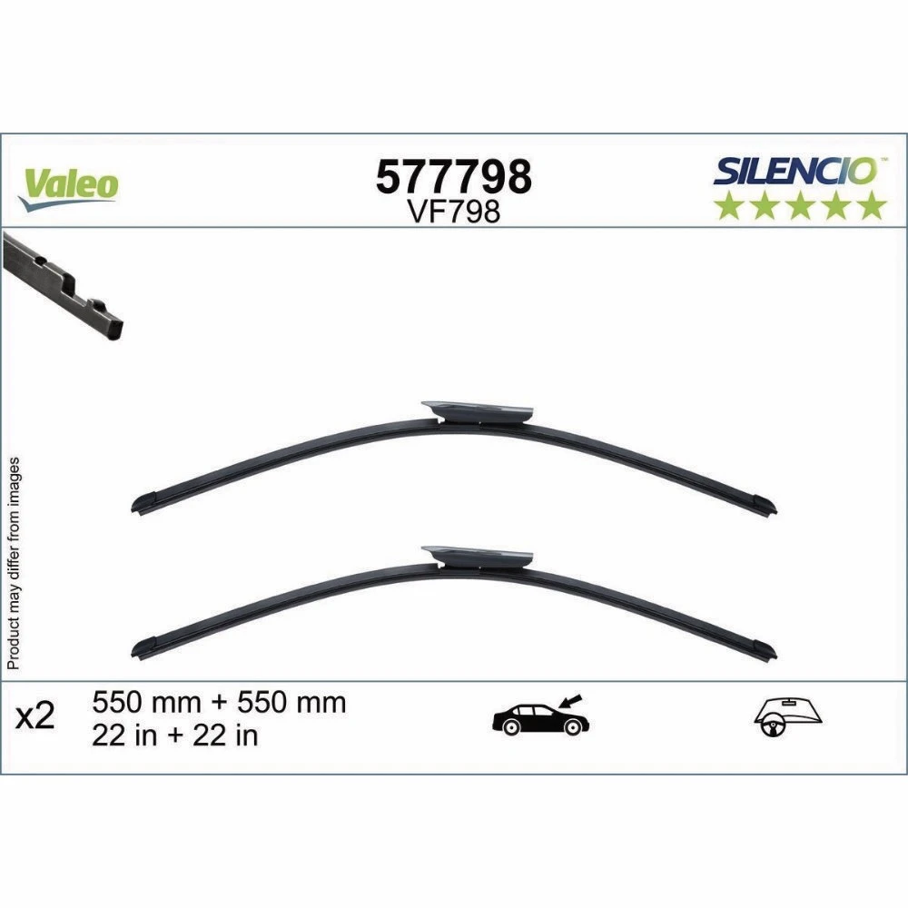 Vorne Scheibenwischer Valeo Silencio Flat für Mercedes C-Klasse W206 Limousine