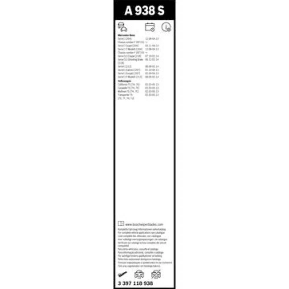 Vorne Scheibenwischer BOSCH AeroTwin für Mercedes C-Klasse C204 Coupe 06.2011-12.2012 mit Seitenadapter