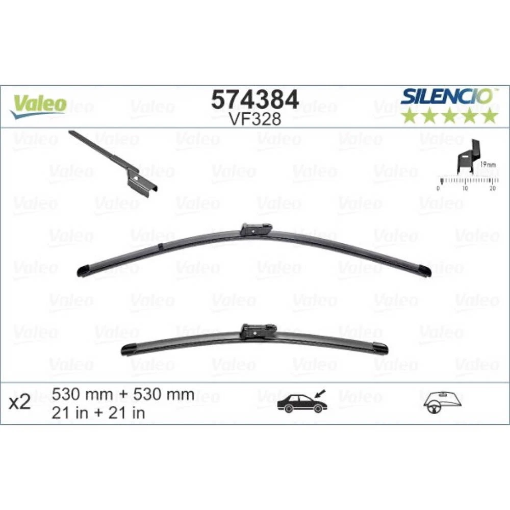 Vorne Scheibenwischer Valeo Silencio Flat für Skoda Fabia 2 Kombi 12.2006-05.2013