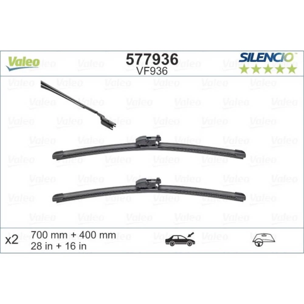 Vorne Scheibenwischer Valeo Silencio Flat für Toyota Prius 4 W50 W52 Limousine