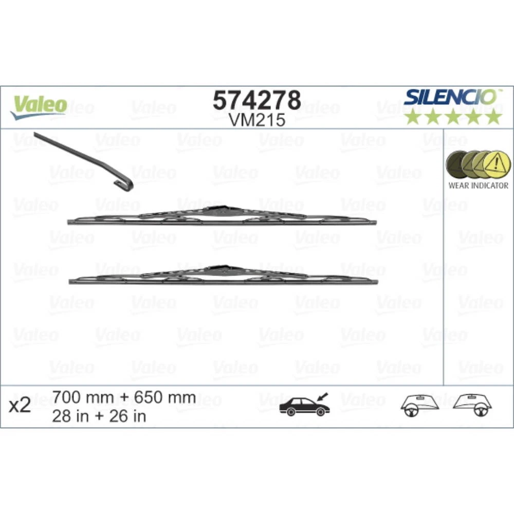 Vorne Scheibenwischer Denso Flat für Mercedes CL-Klasse C215 Coupe 03.2000-05.2006 mit Seitenapadter