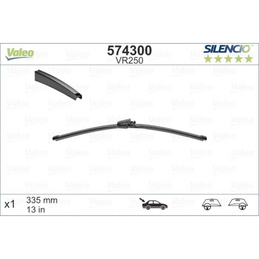 Hinten Scheibenwischer Valeo Silencio Rear für Skoda Fabia 1 Schrägheck 12.2006-06.2013 mit Hinten-Wischer 330 mm