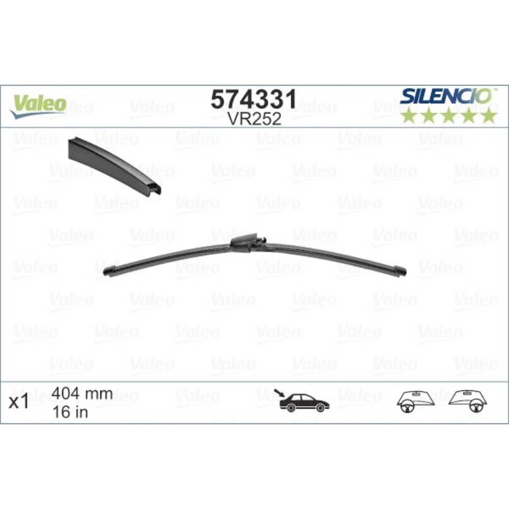 Hinten Scheibenwischer Valeo Silencio Rear für Citroen C5 1 DC | DE Fließheck 10.2004-03.2008 Seitenadapter | Metall-Hinten-Wischer