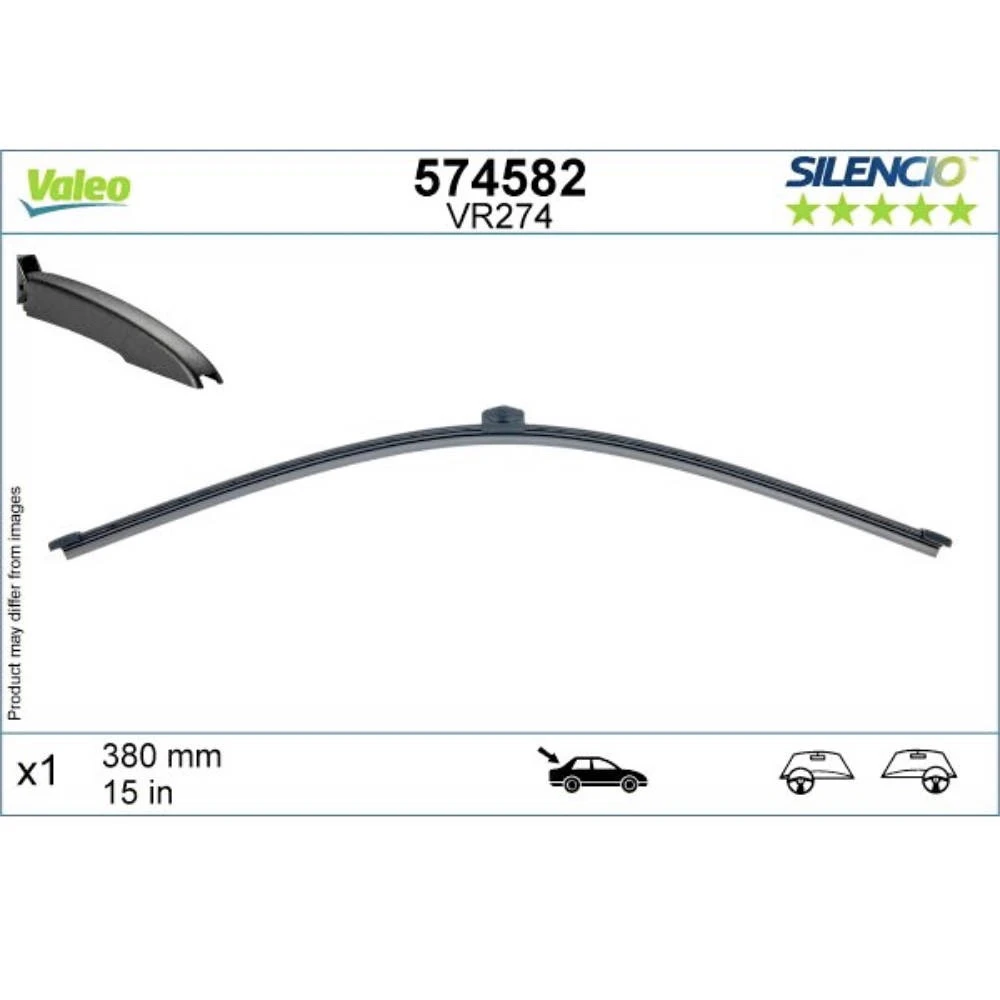 Hinten Scheibenwischer Valeo Silencio Rear für Audi Q7 4M SUV mit Dusen am Wischerblatt