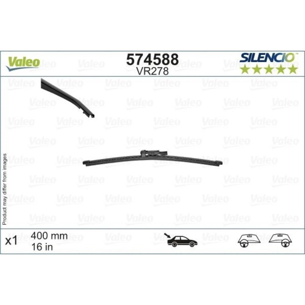 Hinten Scheibenwischer Valeo Silencio Rear für Opel Vivaro B 2 Van | hinten 1 Tur | flaches Hinten-Wischer