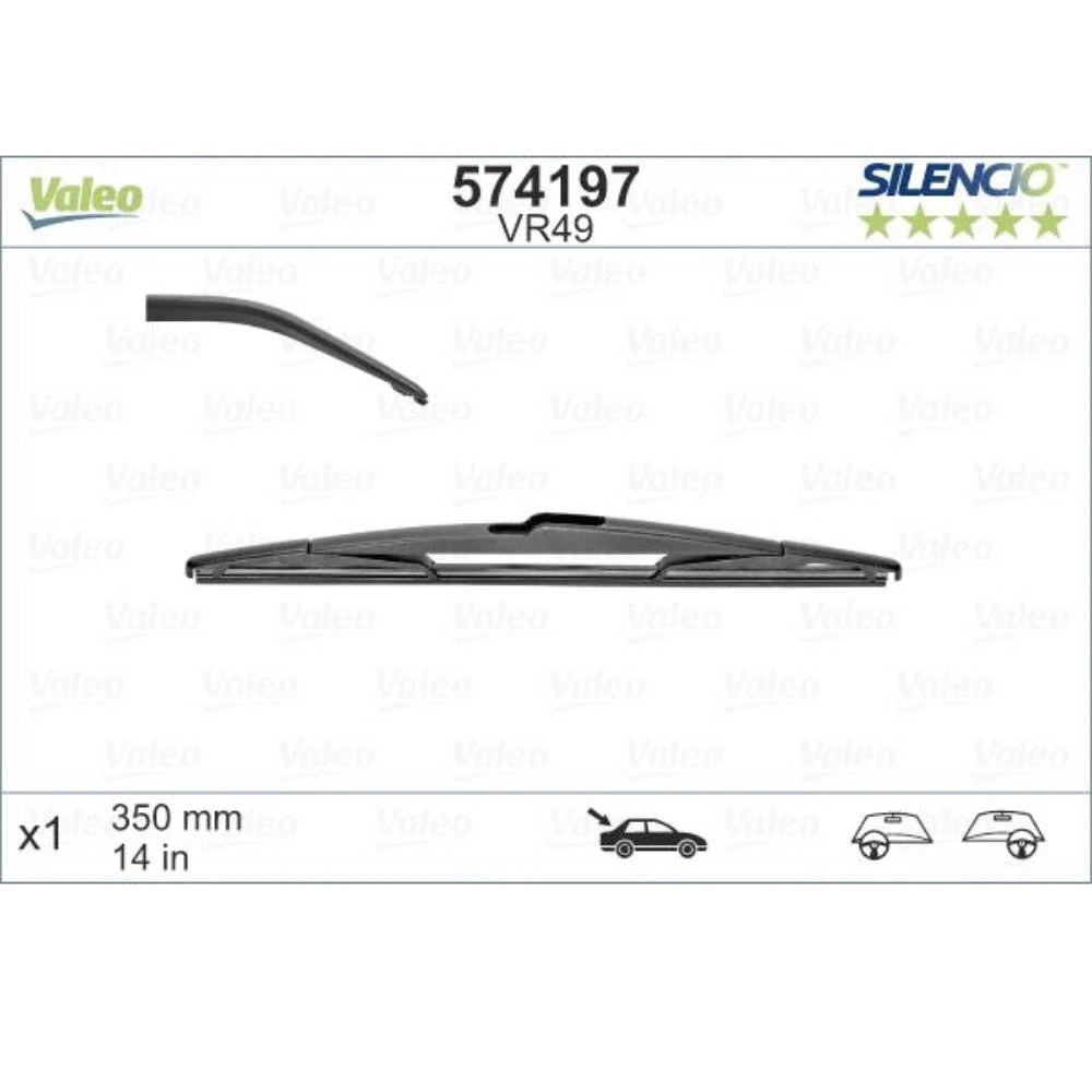 Hinten Scheibenwischer Valeo Silencio Rear für Citroen C4 Picasso 2 B78 Minivan 07.2013-07.2016 rechte Wischer 750 mm