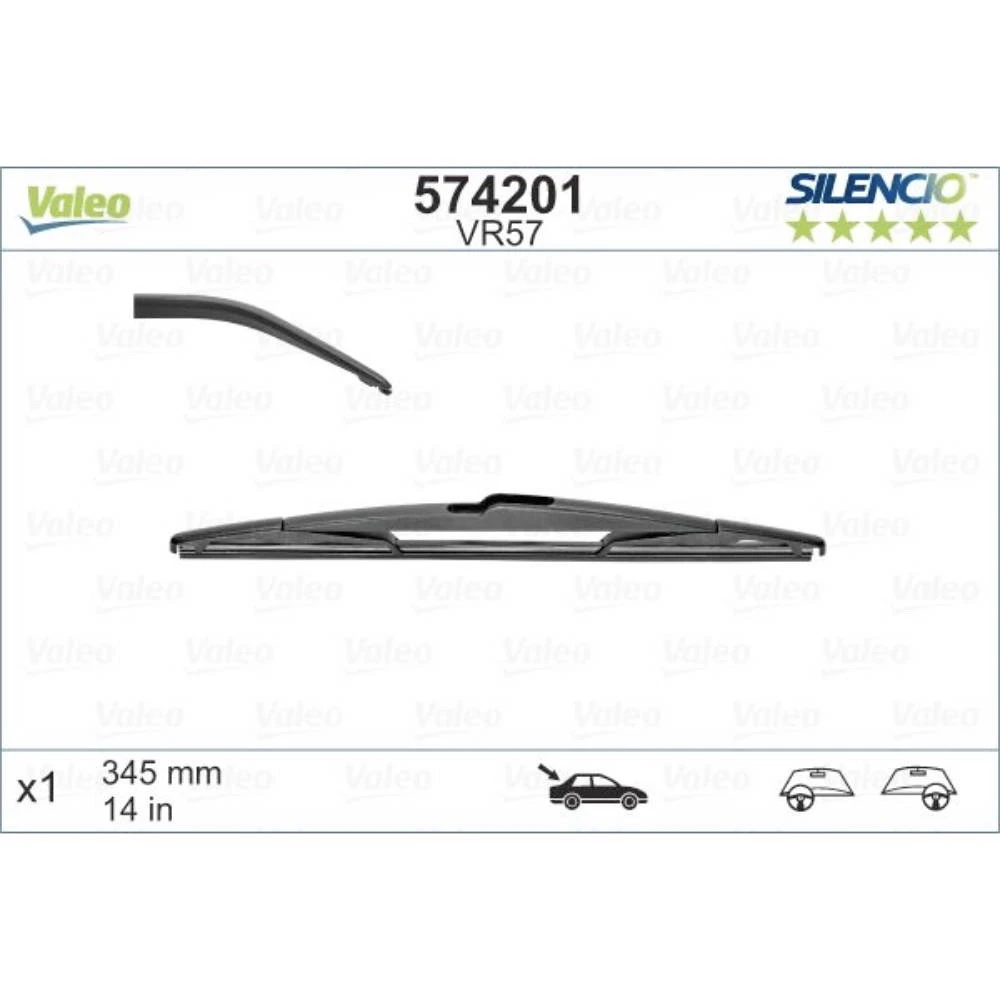 Hinten Scheibenwischer Valeo Silencio Rear für Subaru Impreza 2 GG Kombi 09.2005-12.2007 Hinten-Wischer 350 mm