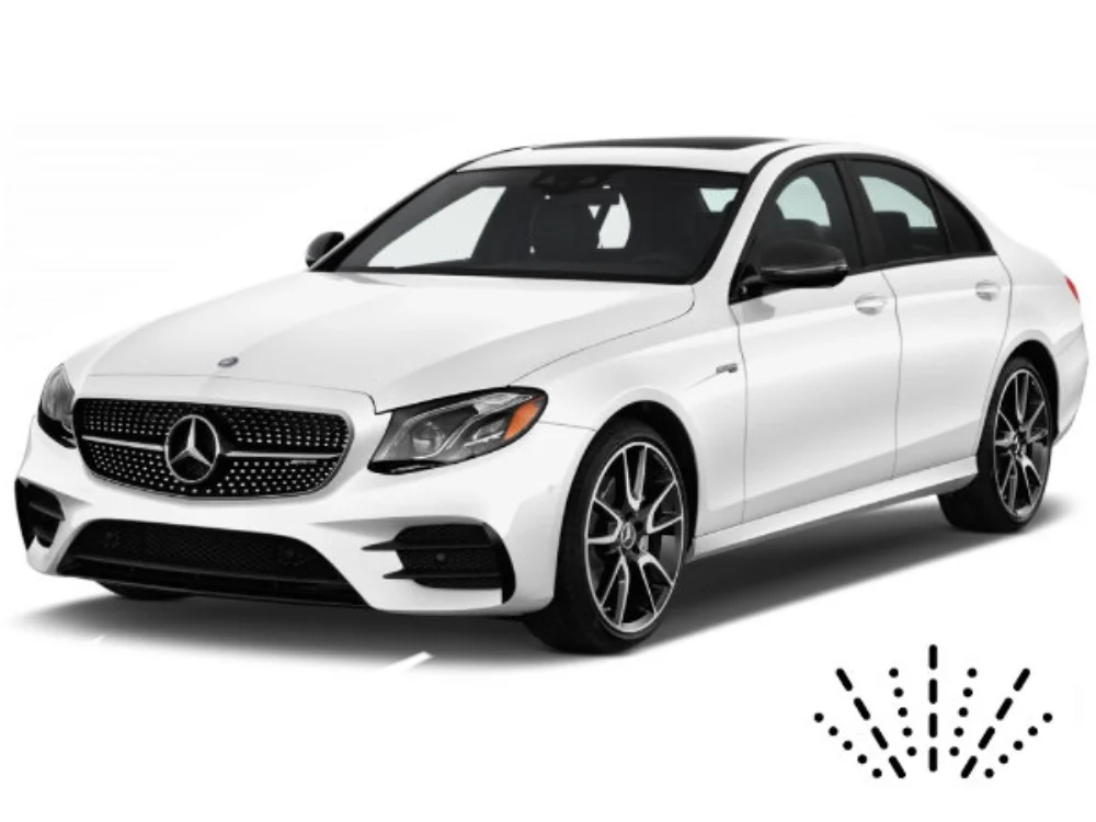 Mercedes E-Klasse W213 Limousine mit Dusen am Wischerblatt Scheibenwischer
